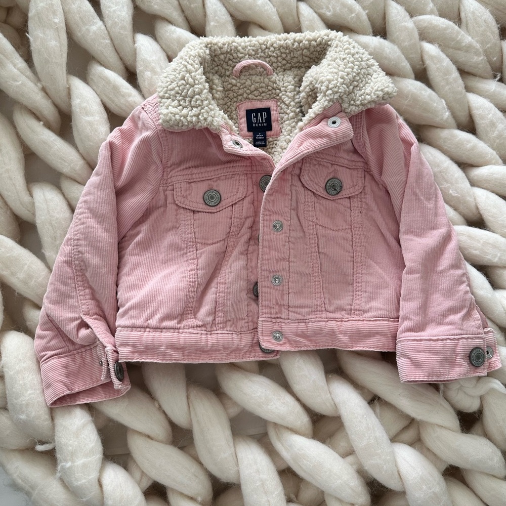GAP Kids Pink Corduroy Jacket with Cozy Lining